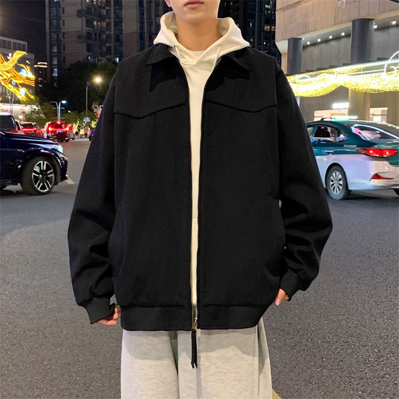 夜景水洗纯棉面料翻领夹克男士休闲外套上衣 jk1182 特p78图片