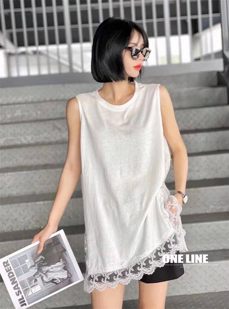 夏季新款花边背心，女装背心吊带，娇姿百合