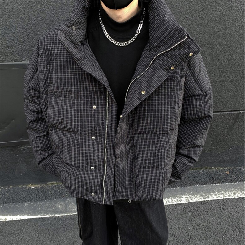 美式休闲复古简约立领外套男短款棉服保暖复古面包服冬季p108，男装棉衣，电商C307