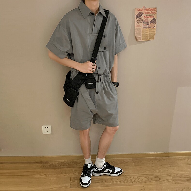 潮ins休闲宽松hiphop连体套装夏季工装高街暗黑连体裤W1149-P62,男装衬衫,星座512-4