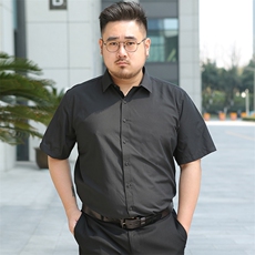 XS-8XL纯色男士衬衣加肥加大码男短袖衬衫无口袋工装衬衫1181，男装衬衫，星座802