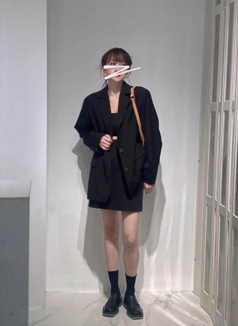 简约微阔小西装，女装西装，驿谷