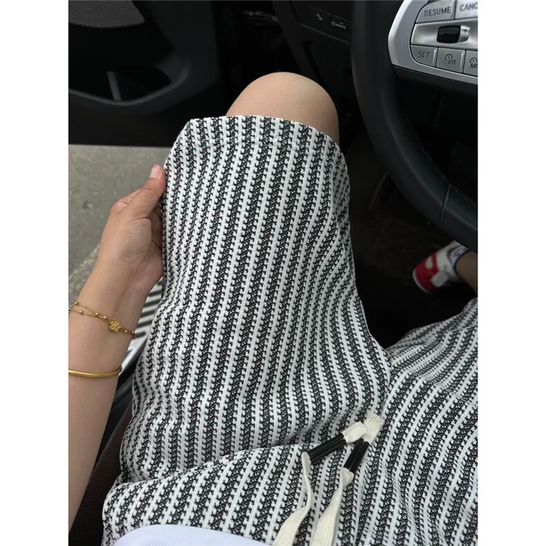 夏季新款美式复古针织条纹男短裤潮牌百搭宽松五分裤ZKA313-P33,男装牛仔裤,星座208-5