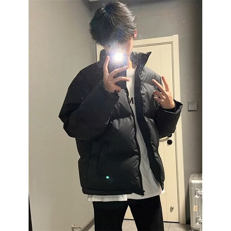cleanfit纯黑色美式防寒棉服男女冬季加厚外套轻薄百搭立领面包服,男装棉衣,星座1008