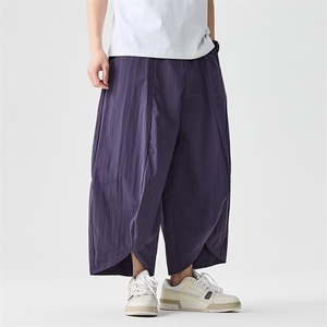 夏季大码日系港风山系九分裤直筒哈伦阔腿裤中性美式潮K281/P55