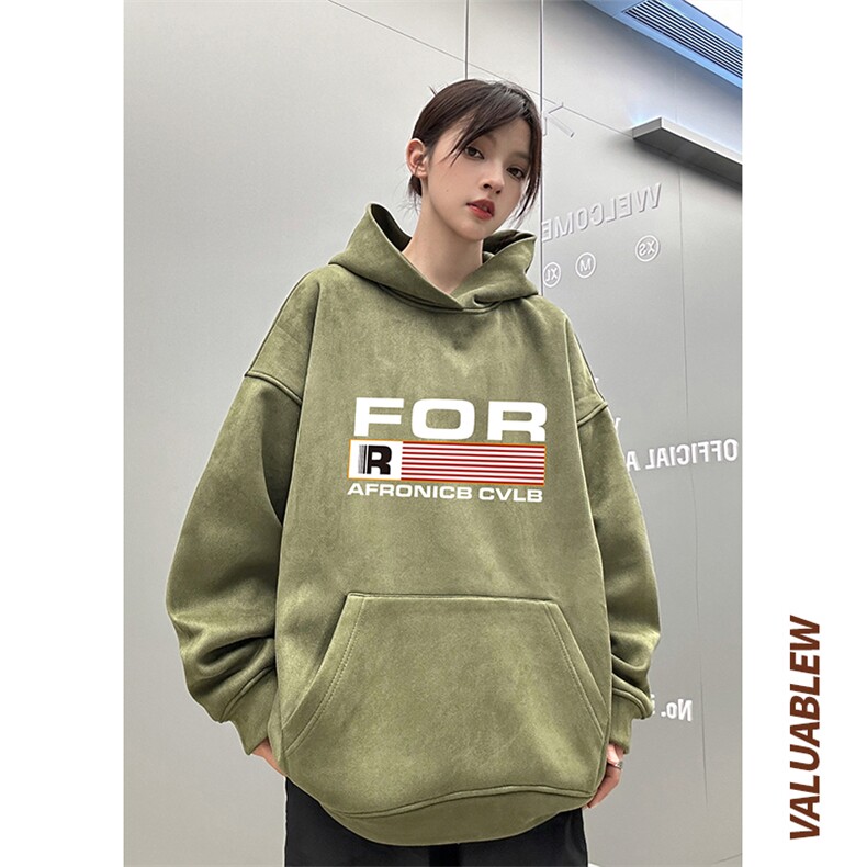 ！麂皮绒连帽卫衣直播品质重磅400克FOR印花JL7124-P45控78,男装卫衣,星座508（原C305）