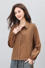时尚百搭女士长袖衬衫优雅气质修身显瘦上衣高品质面料舒适透气，女装衬衫，叶笙衣