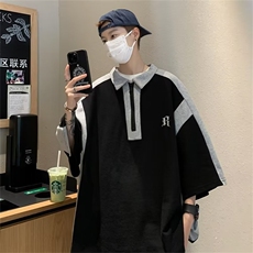 翻领短袖T恤男简约百搭休闲打底五分袖POLO衫P35，男装Polo衫，星座1116-2