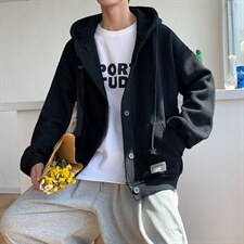 2021秋季开衫卫衣宽松港风运动连帽外套休闲百搭潮流W1779-P36，男装卫衣，星座512-4