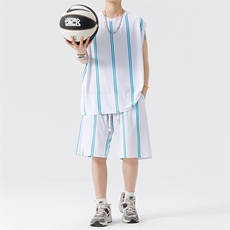 新款两件套装坎肩背心夏季篮球学生无袖衣服五分短裤TZ8979，男装牛仔裤，星座210-1