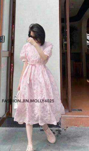 【现货】夏季新款高品质提花面料连衣裙，女装连衣裙，1+9