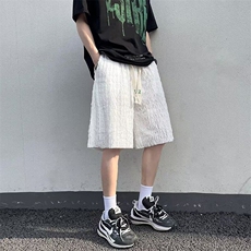 冰丝短裤男夏季薄款潮牌宽松大码运动裤子速干休闲五分沙滩裤，男装休闲裤，星座410-7