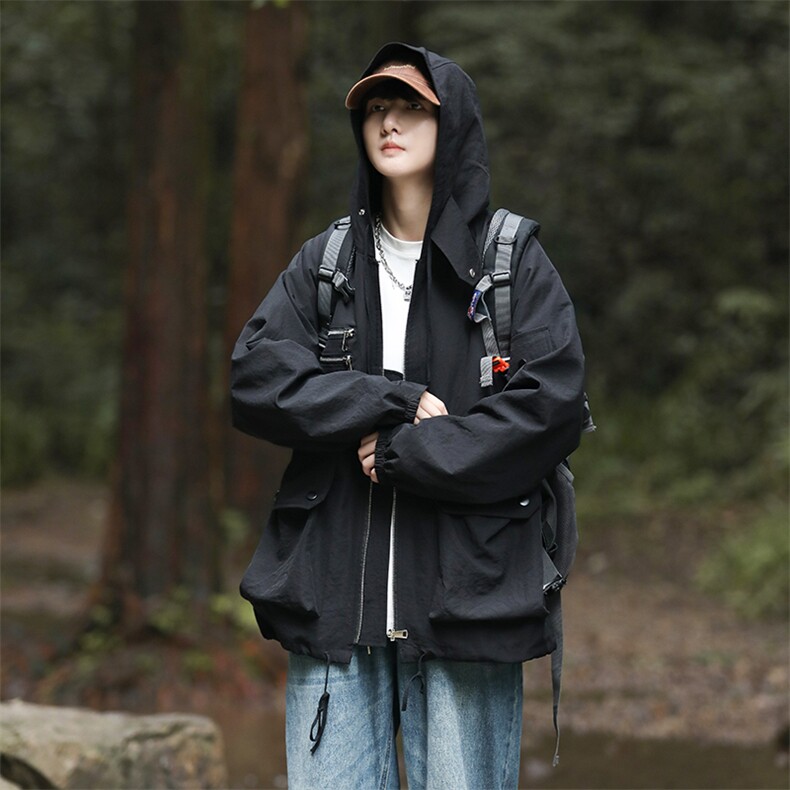 秋冬季山系新款连帽夹克港风高品质外套冲锋衣A227-JK309Y特P55,男装夹克,电商A227