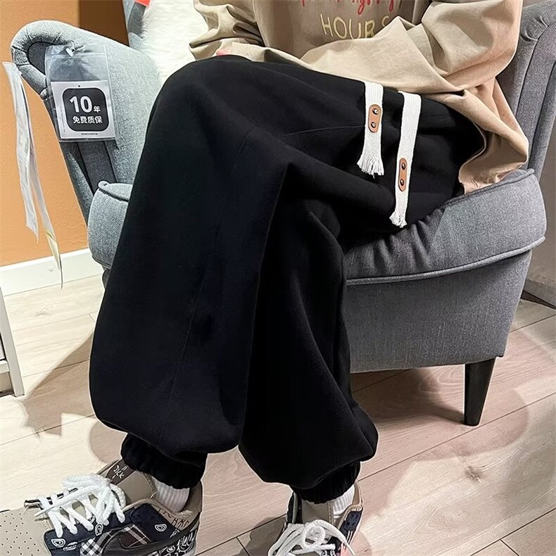撞色灯芯绒男士休闲裤宽松加绒厚款束脚长裤子K051-P35,男装卫衣,星座911-2(原星座613-2）