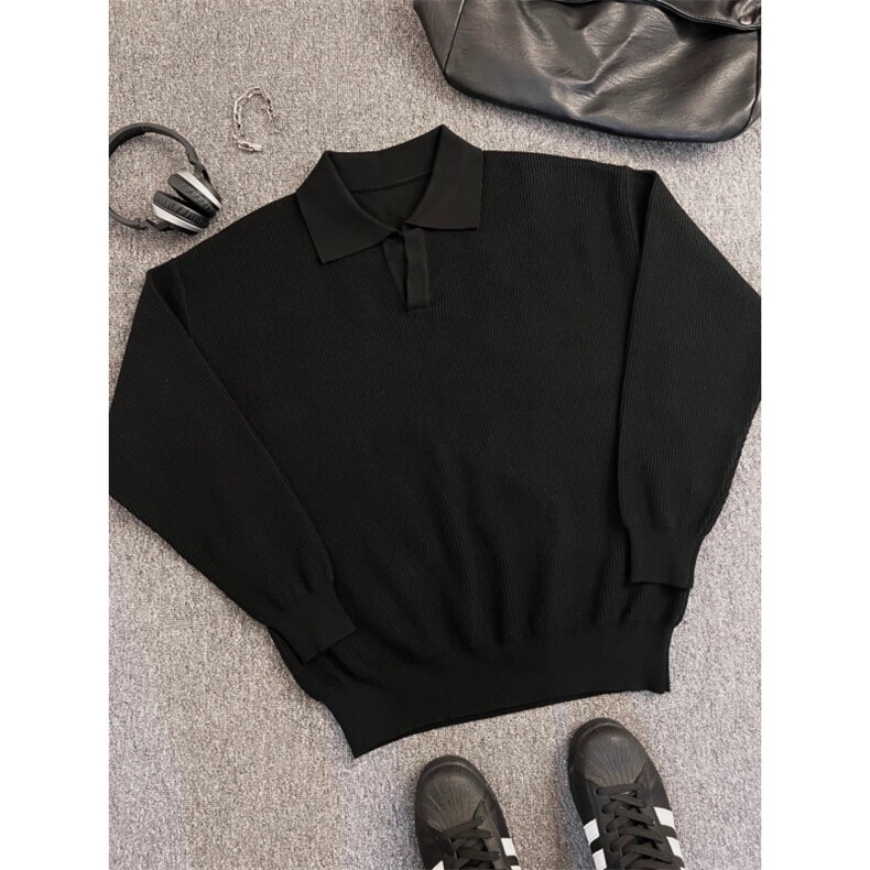 【有货】MY112LL-特P50cleanfit翻领v领毛衣男美式复古针织衫,男装针织衫/毛衣,星座1007（原301D）