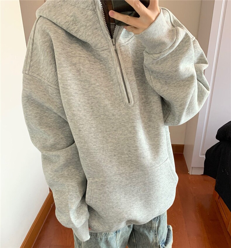 XZ809A/YR01/特P50/控88设计感半拉链连帽卫衣,男装卫衣,星座809A(原222-1)