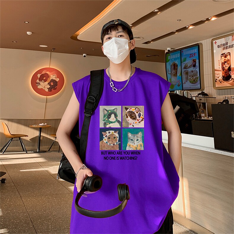 直播抖音得物品质纯棉重磅250克男无袖背心T恤T555P28控39,男装背心/马甲,电商C408(原B339-1)