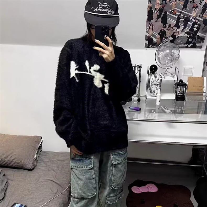 G110-P572025秋冬季新款潮流帅气毛绒毛衣,男装针织衫/毛衣,电商B323A