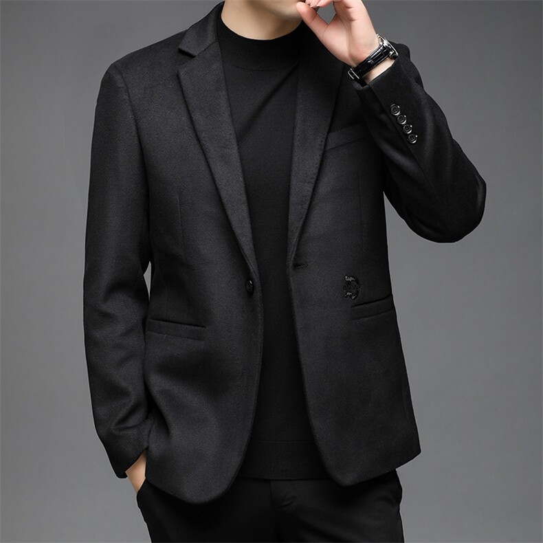 Q82187钱塘2020-2中年男士商务休闲简约羊毛冬季厚款西服P137，男装西服，钱塘207-2