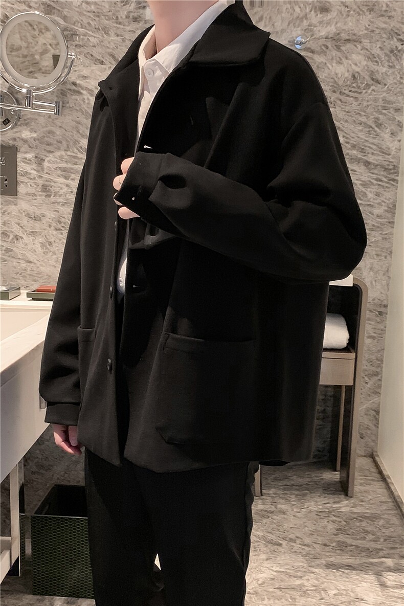 现货2025秋季宽松外套男休闲毛呢夹克上衣JK05P100（有套装P160）,男装夹克,电商B276A
