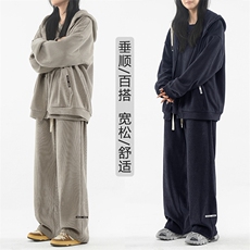 垂顺休闲三件套重磅连帽开衫外套圆领卫衣休闲裤SJT867-特批176，男装休闲套装，星座718