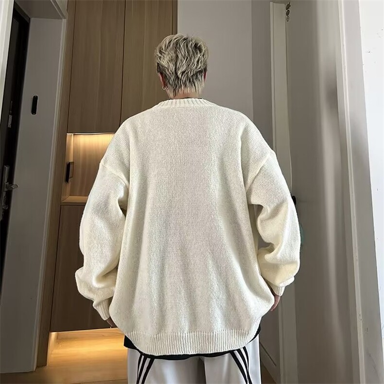 秋冬季针织开衫外套男慵懒风高级穿搭韩系V领毛衣潮毛线M6520,男装针织衫/毛衣,星座506