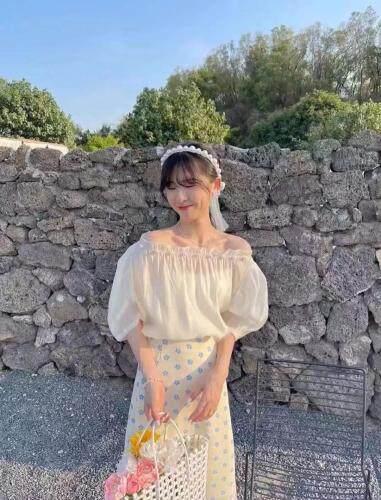 【现货】2021夏季新品珍珠韩版气质小上衣，女装，意格