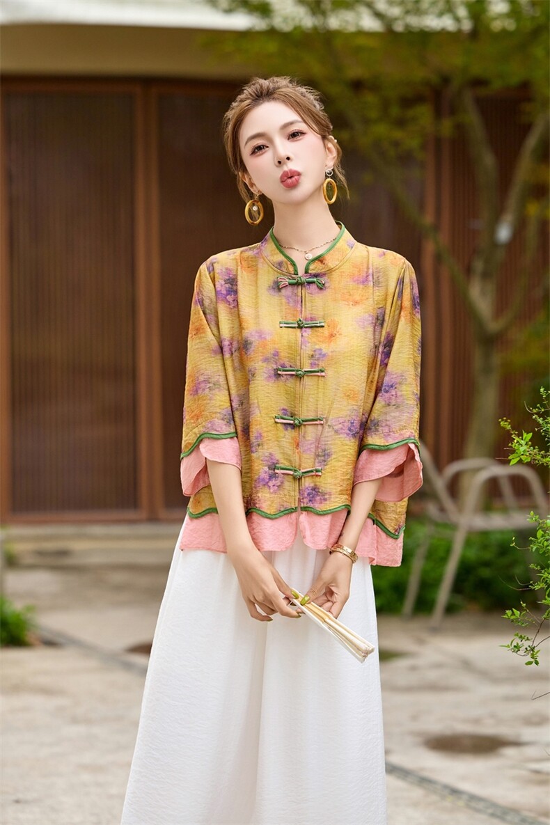 现货！夏季新款2025刺绣套装女时尚休闲气质宽松两件套套裤,女装套装/套裙,涵墨