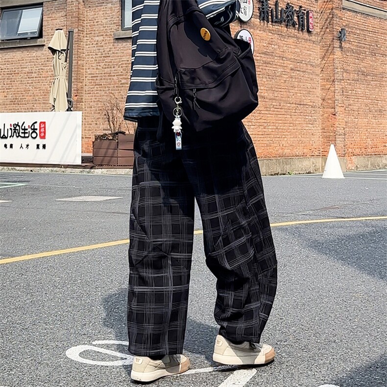 加绒卫裤肌理感格纹休闲裤男2025搭配卫衣毛衣日系裤子1030/P55，男装休闲裤，星座1412-2