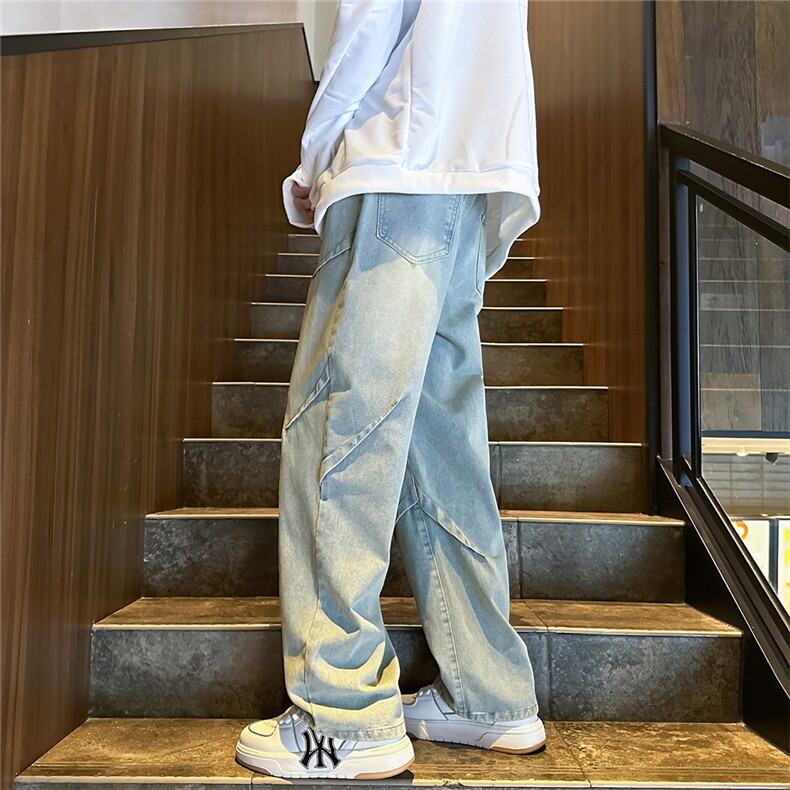 K1225-p38-控68oversizecleanfit黄泥牛仔裤直筒裤老爹裤长裤,男装牛仔裤,星座103A-1