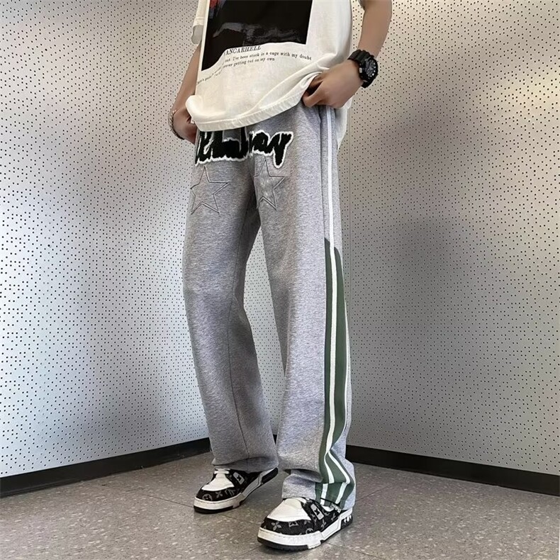 长裤直筒青春流行休闲裤宽松型休闲裤微弹男夏季潮时尚潮牌图片