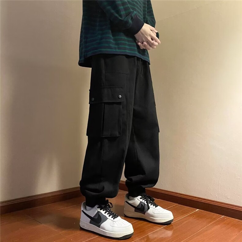 日系工装裤男秋冬季美式复古宽松休闲潮牌新款纯束脚裤K2927P35,男装休闲裤,星座1116-2