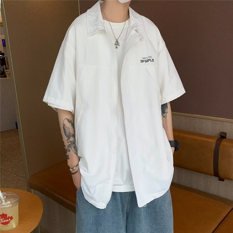 百搭标准男气质潮慵懒新款春季短袖ins衬衫C4507P35,男装衬衫,星座1116-2