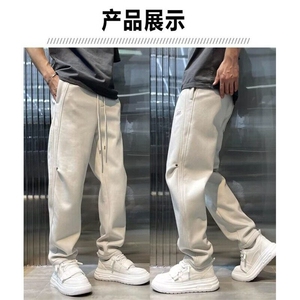 百搭休闲裤男宽松直筒休闲裤2024潮男束脚裤子百搭ins港风潮男裤图片