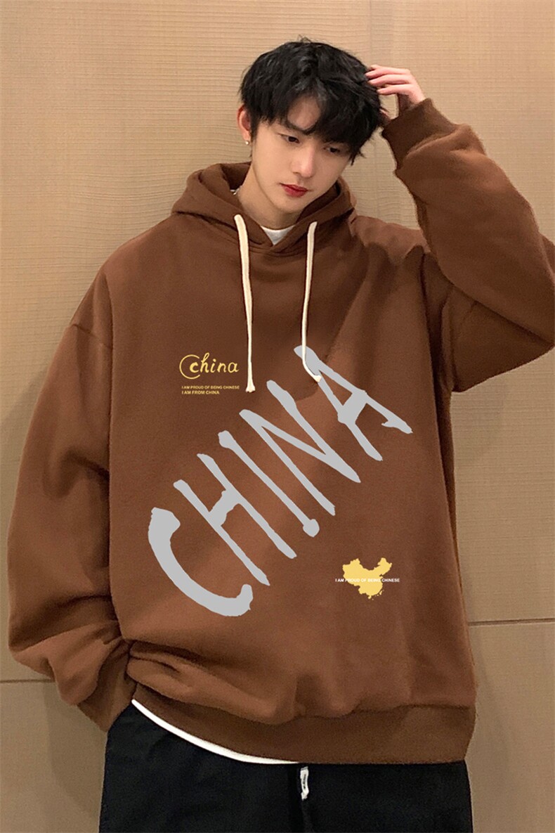 纯棉连帽卫衣男大码运动帽衫宽松薄WY2208-P35,男装卫衣,电商A040