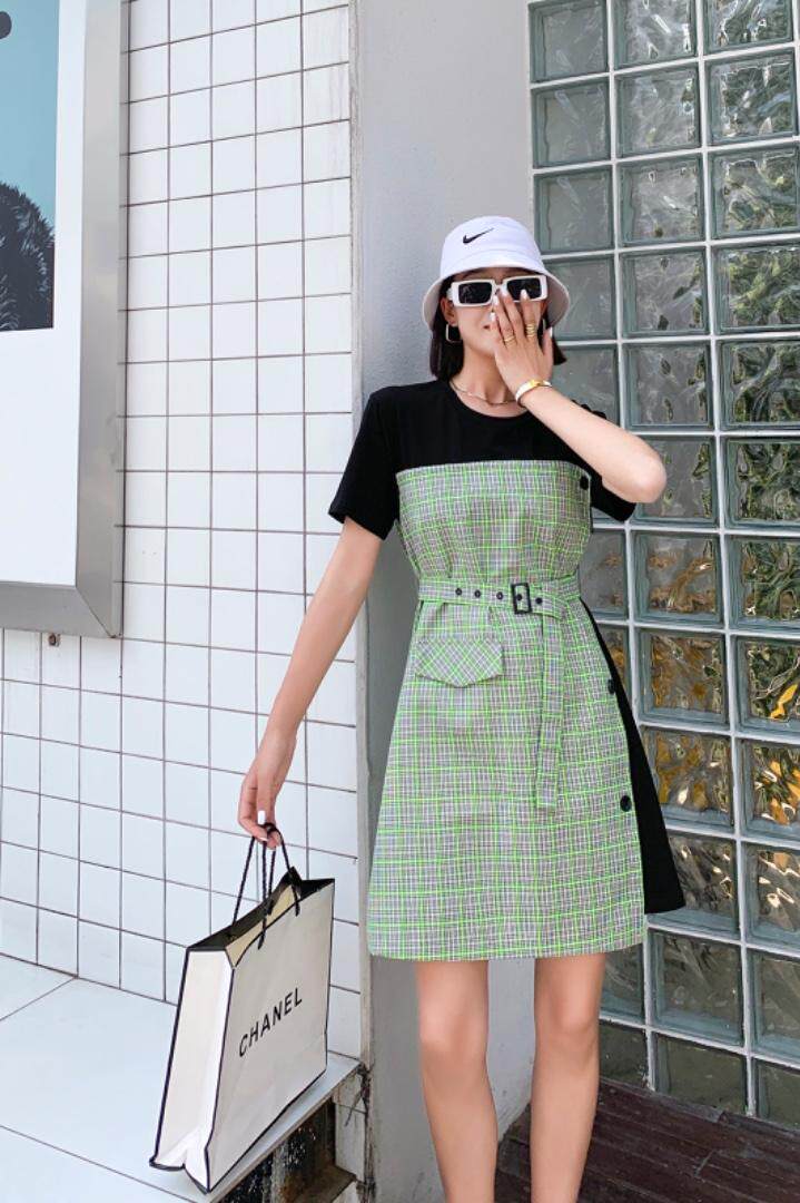 拼接连衣裙，女装连衣裙，雪蘭桐(6F)