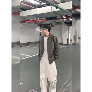 26春装新款美拉德立领飞行夹克boxy廓形休闲百搭外套上衣开衫外套