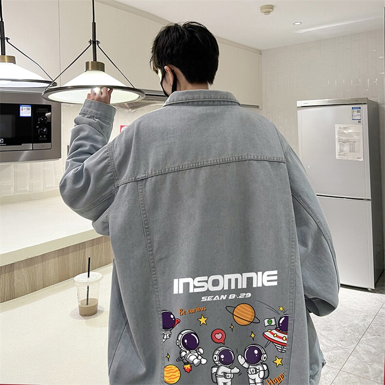 牛仔夹克男大码牛仔外套男茄克 NJ77228-P60加绒款-P75图片