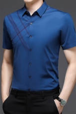短袖衬衫男2023夏季新款休闲时尚冰丝半袖衬衣商务男士夏天薄款，男装衬衫，电商B212（原钱塘6029）