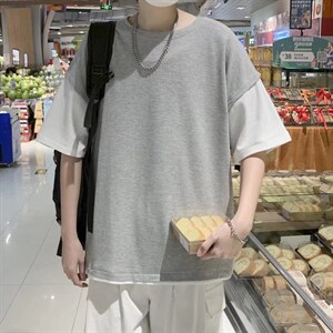 男圆领T恤宽松短袖T33P28图片