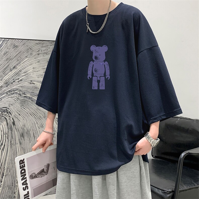 Q11242-P30春夏季七分袖t恤男大码五分袖男短袖中袖大皂风,男装T恤,电商A040