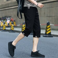 男士纯棉休闲短裤直筒裤7分七分裤水洗短裤男下装沙滩裤，男装休闲裤，星座209-2