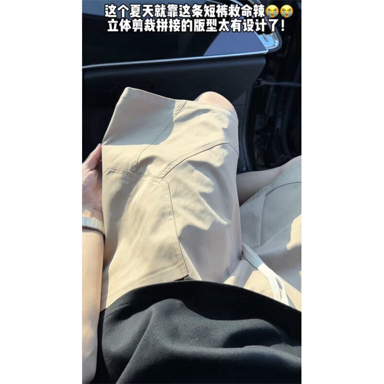美式运动短裤薄冰丝裤跑步健身斜切休闲五分裤504-K08-特P31控58图片