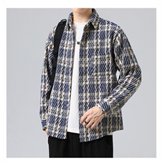 春秋季夹克男2024新款痞帅风男装休闲潮流格子男士外套XXF016/P53，男装夹克，星座506