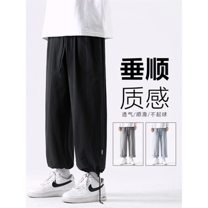 夏季薄款休闲裤百搭纯棉弹力宽松长裤速干抽绳  K680-特批35图片