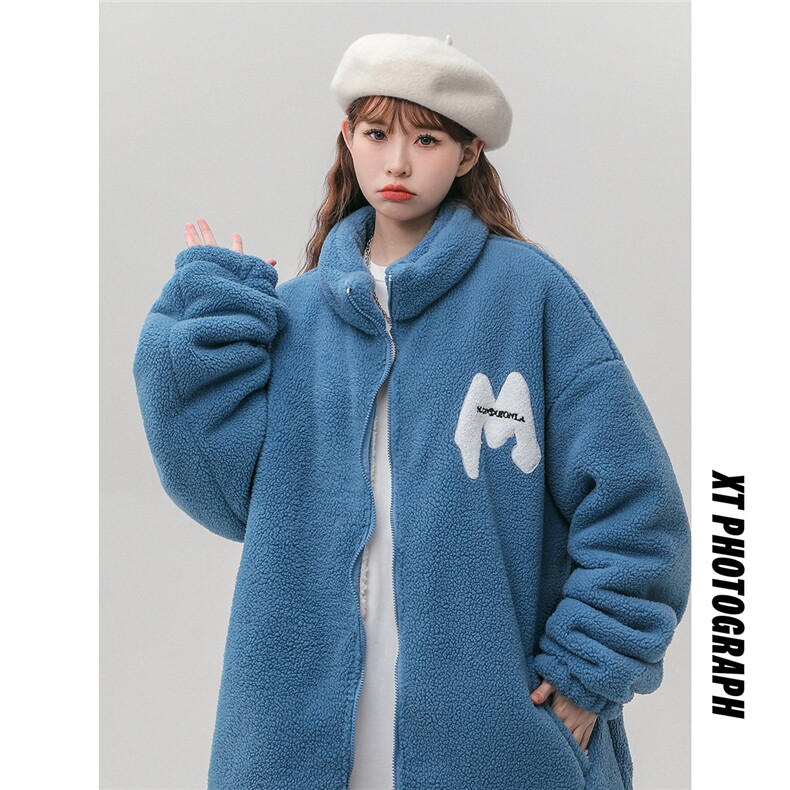 羊羔毛棉衣外套加厚棉服夹克厚港风日系棉袄1016-1 W57 P118 K158图片