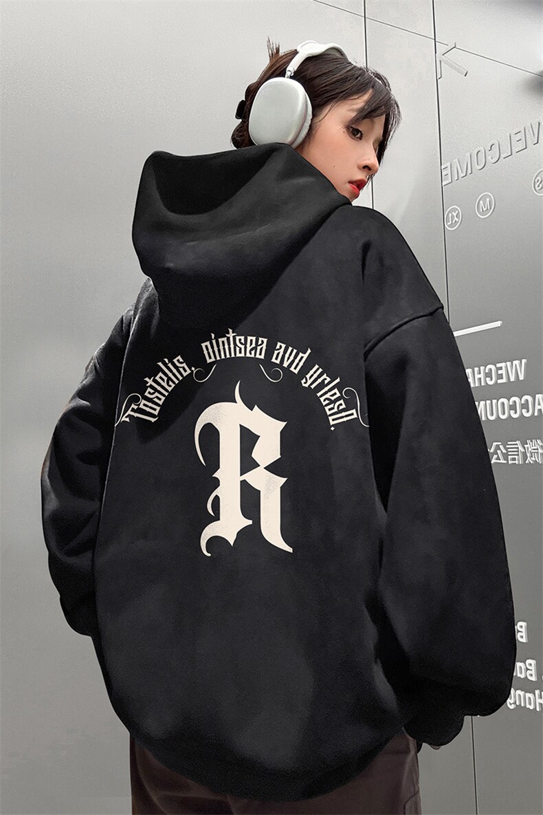 ！麂皮绒连帽卫衣直播品质重磅400克R印花JL7073-P45控78,男装卫衣,星座508（原C305）
