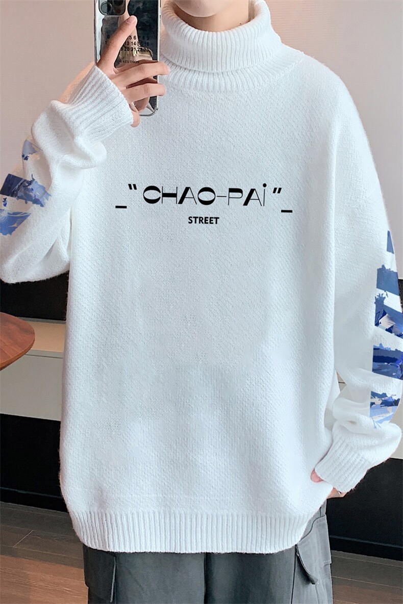 ！2023秋冬新款男士高领毛衣潮牌百搭针织衫上衣线衫M706P60,男装针织衫/毛衣,电商B220