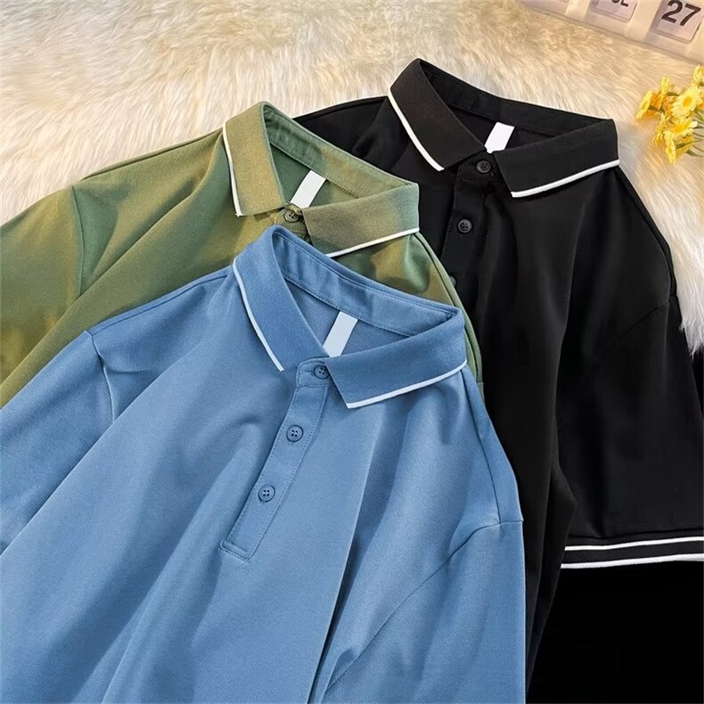 气质短袖POLO衫男士2023夏季新款百搭翻领衣服男生大码t恤GT75P22,男装Polo衫,星座1116-2
