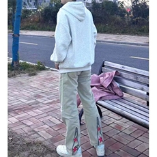 1506/QY420/P43美式复古裤子星星印花裤脚拉链牛仔裤，男装牛仔裤，星座1506